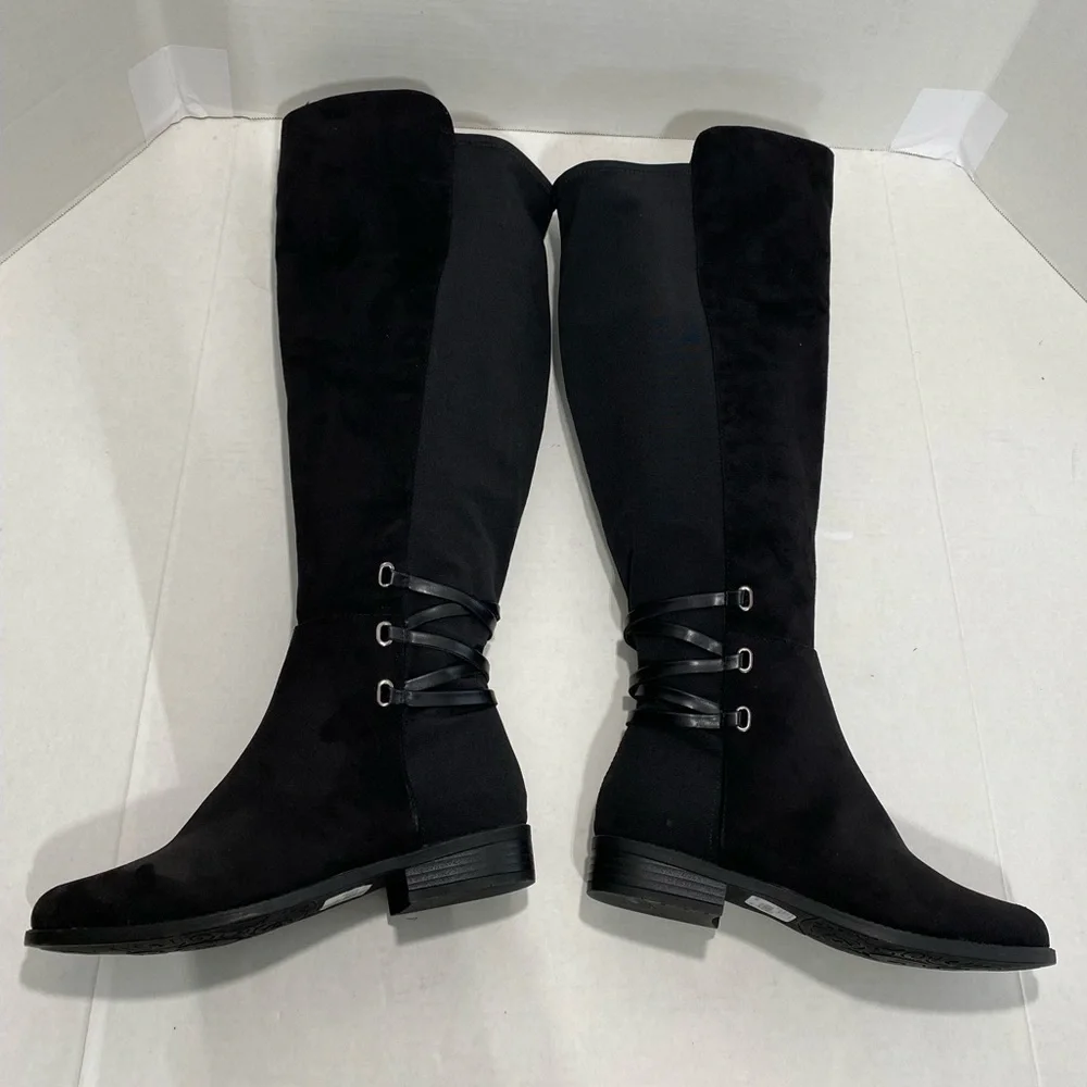 Lane Bryant || Woman’s black Over the knee corset black boots 7w